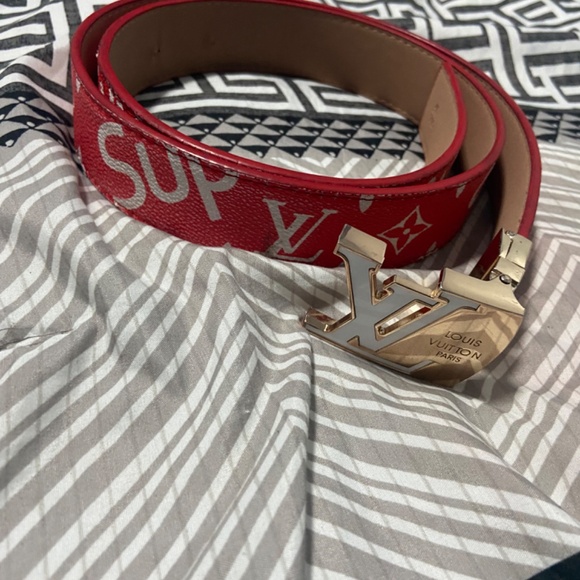 Louis Vuitton / Supreme    Red & White Belt!!! - Picture 5 of 8